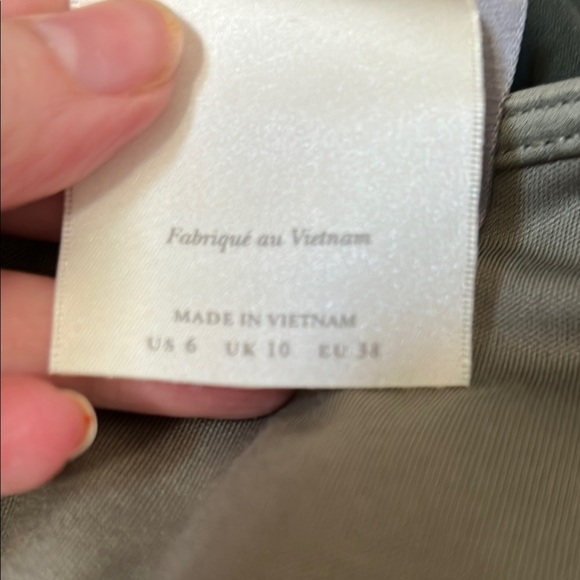 BHLDN Anthropologie Cali Satin Cowl Neck Midi Slip Dress Size 6 Moss Green - Picture 9 of 11